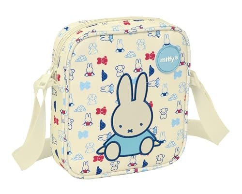 Safta MIFFY BUDDY – mała torba listonoszka, idealna dla dzieci w wieku od 5 do 14 lat, wygodna i wszechstronna, jakość i odporność, 16 x 4 x 18 cm, pastelowy beżowy, M, na co dzień