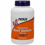 Witaminy i minerały dla sportowców - Now Foods NOW Hydrolyzed Beef Gelatin 550mg 200caps - miniaturka - grafika 1