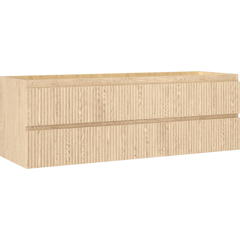 Mexen Rivel szafka łazienkowa podumywalkowa 140 cm, 2 szuflady, ryflowana , dąb - 91A20-14047-2-BFF81