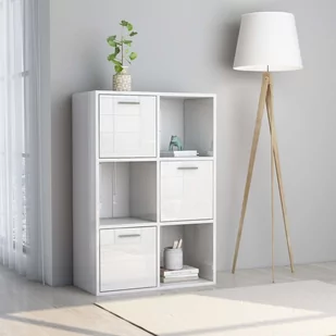 vidaXL vidaXL Szafka, biała na wysoki połysk, 60x29,5x90 cm, płyta wiórowa - Szafki do salonu - miniaturka - grafika 1