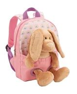 Plecaki - Plecak 21x26cm z pluszowym królikiem 25cm - jasnoróżowy - Miękka i puszysta pluszowa zabawka, ranac do przedszkola z pluszakiem dla chłopców i dziewcząt w wieku 2-5 lat 61763 - miniaturka - grafika 1