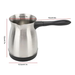 Elektryczny turecki ekspres do kawy z dzbankiem 600 ml/20 uncji, wielofunkcyjny ekspres do kawy espresso, dzbanek do herbaty/mleka, podgrzewany dzbanek do kawy ze stali nierdzewnej o mocy 600 W z podwójnym zabezpieczeniem, ergonomiczny uchwyt zapobiegający oparzeniom - Dzbanki i imbryki - miniaturka - grafika 1