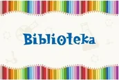 Pomoce naukowe - Tabliczka z kolorowymi kredkami: Biblioteka - miniaturka - grafika 1