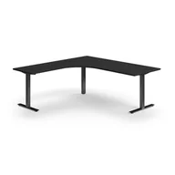 Biurka - Biurko QBUS, kształt L, 2000x2000 mm, rama T, czarny, czarny - miniaturka - grafika 1