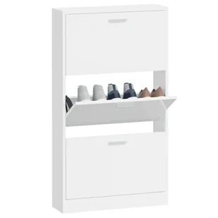 Lumarko Szafa na buty, wysoki połysk, biała, 59x17x108 cm - Szafki na buty - miniaturka - grafika 5