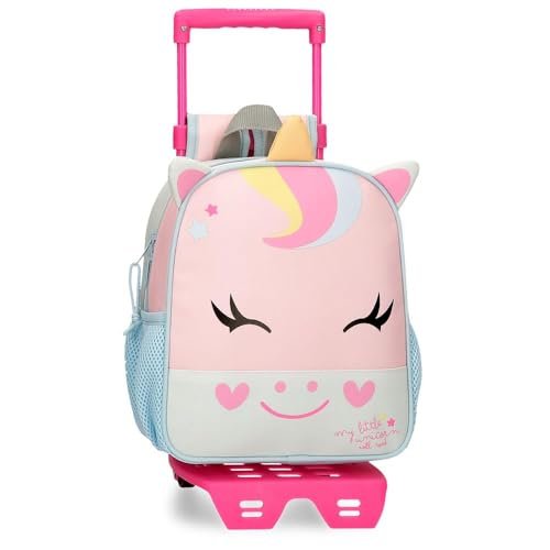Roll Road Happy Pets Plecak Przedszkolny z wózkiem Wielobarwny 23x25x10 cm Poliester 5,75 l, Biały, Talla única, Plecak przedszkolny z wózkiem