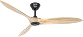 Wentylatory sufitowe - Energooszczędny wentylator sufitowy z pilotem Eco Airscrew 152 cm czarny mat / naturalne drewno - miniaturka - grafika 1