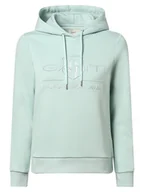 Bluzy damskie - Gant - Damska bluza z kapturem, niebieski - miniaturka - grafika 1