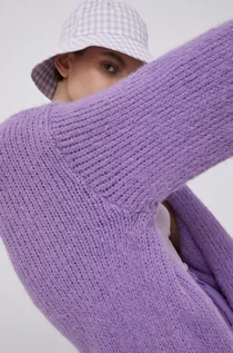 Swetry damskie - Vero Moda kardigan damski kolor fioletowy - grafika 1