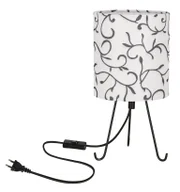 Lampy stojące - Biała lampka nocna z abażurem we wzory - 4X D246 Koflox - miniaturka - grafika 1