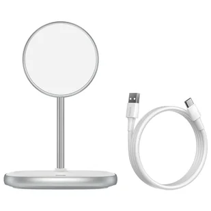 Baseus magnetyczna bezprzewodowa indukcyjna ładowarka Qi 15 W uchwyt na telefon podstawka (kompatybilna z MagSafe do iPhone) biały (WXSW-02) - Ładowarki do telefonów - miniaturka - grafika 8