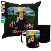 Gadżety dla niej i dla niego - ZESTAW KUBEK MAGICZNY ZMIENIAJĄCY KOLOR + POSZEWKA STRAŻAK SAM + IMIĘ - miniaturka - grafika 1