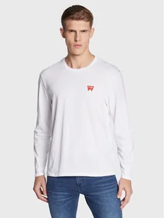 Wrangler Longsleeve Sign Off W70KD3989 112320268 Biały Regular Fit - Koszulki męskie - miniaturka - grafika 1