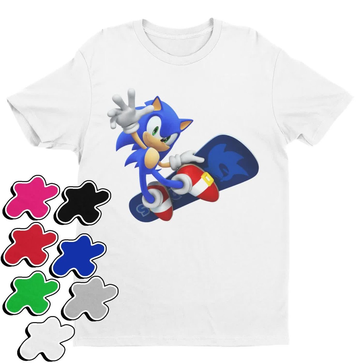 Koszulka T-Shirt Dziecięca Z Nadrukiem Sonic Różne Wzory Kolory -M 134-140
