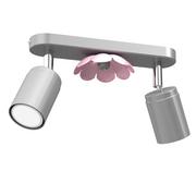 Lampy sufitowe - Luminex Flower 3871 plafon lampa sufitowa spot 2x8W GU10 srebrny/różowy - miniaturka - grafika 1