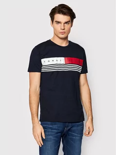 Koszulki męskie - Tommy Hilfiger T-Shirt Corp Chest Stripe MW0MW20327 Granatowy Regular Fit - grafika 1