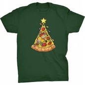 Koszulki męskie - Pizza Choinka Koszulka Świąteczna Jedzenie Wigilia - miniaturka - grafika 1