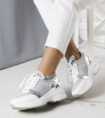 Botki damskie - Szare sneakersy na koturnie Ann-38 - miniaturka - grafika 1