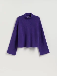 Reserved - Sweter z golfem - fioletowy - Swetry damskie - miniaturka - grafika 1
