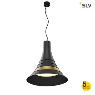 SLV SPOTLINE BATO 45 LED wisząca czarna z mosiężnym pierścieniem 1001350 - Lampy sufitowe - miniaturka - grafika 2