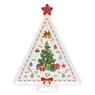 Talerze - Easy life Talerz Dekoracyjny Porcelanowy Christmas Tree Biały 21,5 Cm Wh - miniaturka - grafika 1