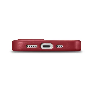 iCarer Case Leather pokrowiec etui z naturalnej skóry do iPhone 14 Plus czerwony (kompatybilne z MagSafe) - Etui i futerały do telefonów - miniaturka - grafika 2