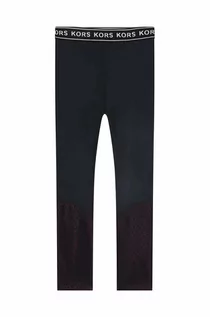 Spodnie i spodenki dla dziewczynek - Michael Kors legginsy dziecięce kolor czarny gładkie - grafika 1
