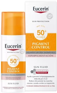 Fluid do twarzy przeciw przebarwieniom Eucerin Sun Protection Fluid Pigment Control SPF50+ Hyperpigmentation Skins 50 ml (4005800236396) - Balsamy i kremy do opalania - miniaturka - grafika 1