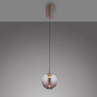 PURE Lampa wisząca designerska Infinity, możliwość ściemniania, brązowy / mosiężny, salon / jadalnia, szkło - Lampy sufitowe - miniaturka - grafika 1