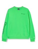 Bluzy dla dziewczynek - Champion Bluza dziecięca Legacy Neon Spray Powerblend Small Logo Crewneck bluza, zielony (grasgrün), 11-12 Lat - miniaturka - grafika 1