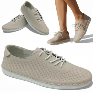 Półbuty Damskie SKÓRZANE Sportowe Ażurowe Wiosenne Oddychające Barski 39 - Półbuty damskie Półbuty Damskie SKÓRZANE Sportowe Ażurowe Wiosenne Oddychające Barski 39 - Półbuty damskie - miniaturka - grafika 1