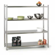 Szafy i regały magazynowe - B2B Partner Regał nierdzewny, 1550x1490x470 mm, 4 półki WT-F00303 - miniaturka - grafika 1