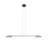 Oprawy, klosze i abażury - Wisząca lampa Vialto 2 w czarnym kolorze z płaskimi kloszami LED - miniaturka - grafika 1