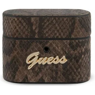 Guess Guess Python Collection Etui Airpods Pro brązowy GUACAPPUSNSMLBR - Akcesoria do słuchawek - miniaturka - grafika 1