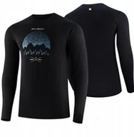 Koszulki sportowe męskie - LS1414M Koszulka męska z długim rękawem OUTDOOR WOOL PRO czarny S - GÓRY 14 - miniaturka - grafika 1