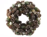 Ozdoby bożonarodzeniowe - DECORIS Wieniec bożonarodzeniowy 33 cm z szyszkami - miniaturka - grafika 1