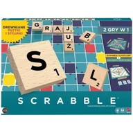 Gry planszowe - Scrabble Drewniane płytki i stojaki Rodzinna gra Mattel - gra - miniaturka - grafika 1