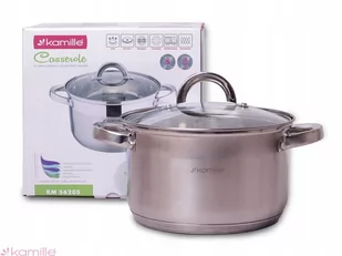 Kamille Garnek ze stali nierdzewnej 3,9L z pokrywką 5620S - Garnki - miniaturka - grafika 1