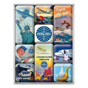 Magnesy (9szt) Pan Am Travel World - Akcesoria motoryzacyjne - miniaturka - grafika 1
