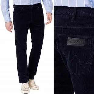 Wrangler GREENSBORO Navy SZTRUKSY GRANAT W35 L34 - Spodnie męskie - miniaturka - grafika 1