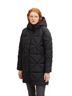 TOM TAILOR Denim Damski Płaszcz zimowy z kapturem 1032689, 14482 - Deep Black, S - Płaszcze damskie - miniaturka - grafika 1