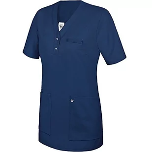 BP 1740-435-110-S damski fartuch typu kasak, rękaw 1/2, dekolt w szpic z wąskim paskiem na zatrzask, 180,00 g/m², mieszanka materiału, granatowy, S - Fartuchy i rękawice kuchenne - miniaturka - grafika 1