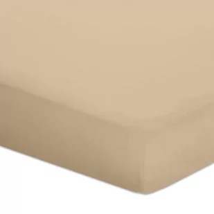 Prześcieradło z satyny bawełnianej 160x200 Gold z gumką beżowe Matex - Prześcieradła - miniaturka - grafika 1