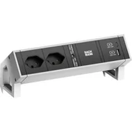 Listwy zasilające - BACHMANN DESK2 2xCH 1xUSB A/C 22W, 0,2m GST18 INOX Szwajcaria - miniaturka - grafika 1