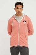 Bluzy męskie - Quiksilver bluza męska kolor różowy z kapturem z aplikacją - miniaturka - grafika 1