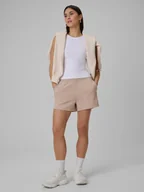 Spodenki damskie - 4F Spodenki dresowe damskie - beżowe XXL - miniaturka - grafika 1