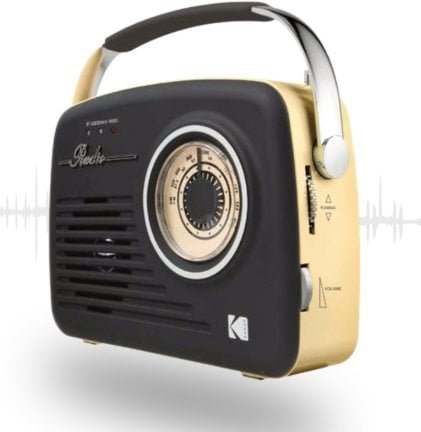 Kodak Retro Radio RR-7302 Bluetooth AUX USB AM FM Styl Vintage Czarne