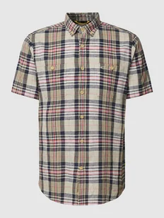 Koszula casualowa z mieszanki lnu i bawełny z kołnierzykiem typu button down - Koszule męskie - miniaturka - grafika 1