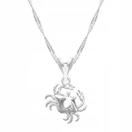 Łańcuszki - Łańcuszek srebrny naszyjnik 925 Krab Skorupiak - miniaturka - grafika 1