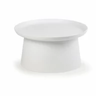 Ławy i stoliki kawowe - Plastikowy stolik kawowy FUNGO średnica 700 mm, biały - miniaturka - grafika 1